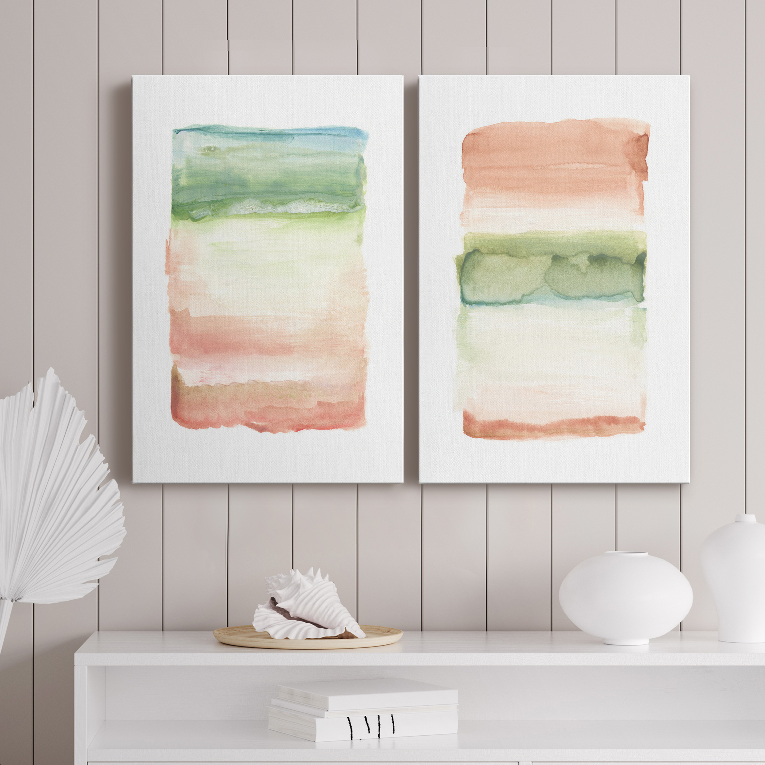 Skye I Premium Gallery Wrapped Canvas - Ready to Hang - Set of 2 - 24 x 36 Each