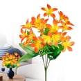 thumbnail image 2 of Artificial Flowers Fake Outdoor Flower Arrangements Cemetery Flower Decor Plastic UV Resistant for Home Garden Table Centerpiece Vase Decor, Durable & Convenient, 1Pc, Multicolor(Orange,13x5.9"), 2 of 9