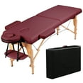 thumbnail image 2 of Yaheetech 2 Sections Adjustable Massage Bed with Headrest and Armrest, Burgundy, 2 of 6