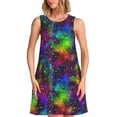 thumbnail image 1 of Fotbe Bright Universe Vestido de Verano sin Mangas para Mujer – Vestido Midi Línea A, Estilo Camiseta Floral, Vestido Playero Casual y Fluido, 1 of 7