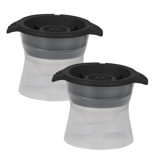 Molde de 2 piezas con cubitos de hielo en forma de rombo y bola, apto para whisky, cócteles y refrescos.