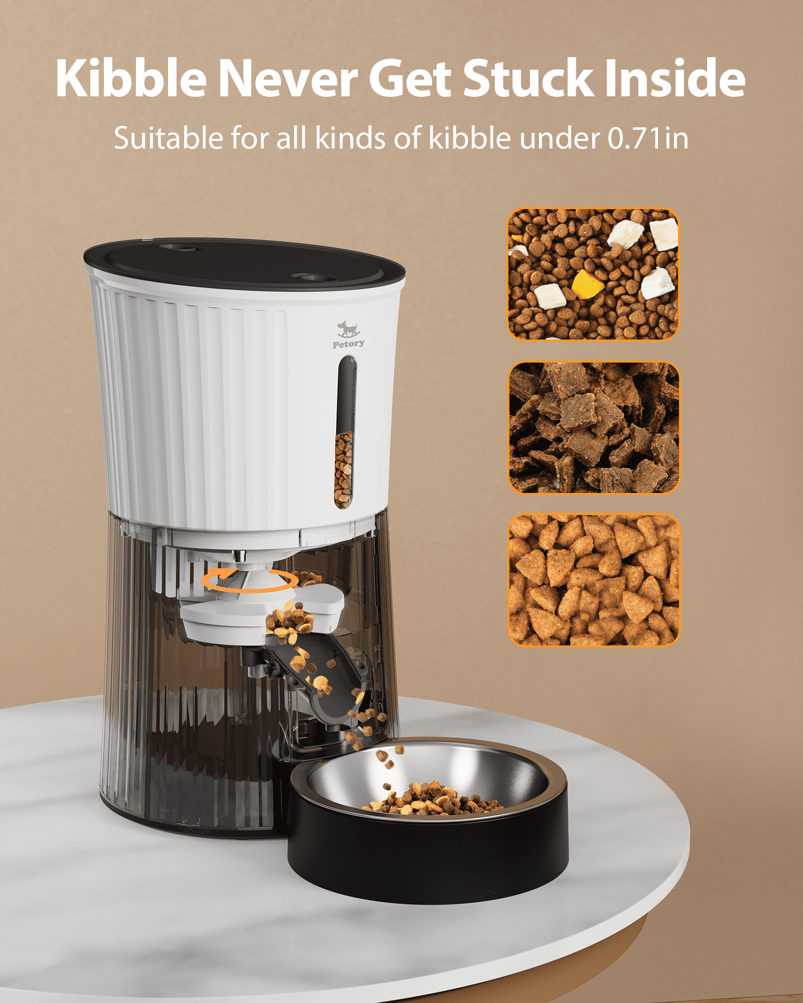 Petory Timed 4L Automatic Cat Feeder with Dual Power Supply for Cats and Small Dogs