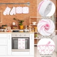thumbnail image 3 of 8 Pcs Pink Bows Kitchen Towels Pot Holders and Oven Mitt Set Coquette Kitchen Accessories 4 Dish Towels 2 Absorbent Square Potholders 2 Heat Resistant Glove for Cooking Baking Home Gifting, 3 of 6