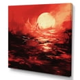 thumbnail image 2 of Designart "Crimson Sunset Storm" Coastal Wall Art - Coastal Red Coastal Sunset Entryway Wall Art, 2 of 6