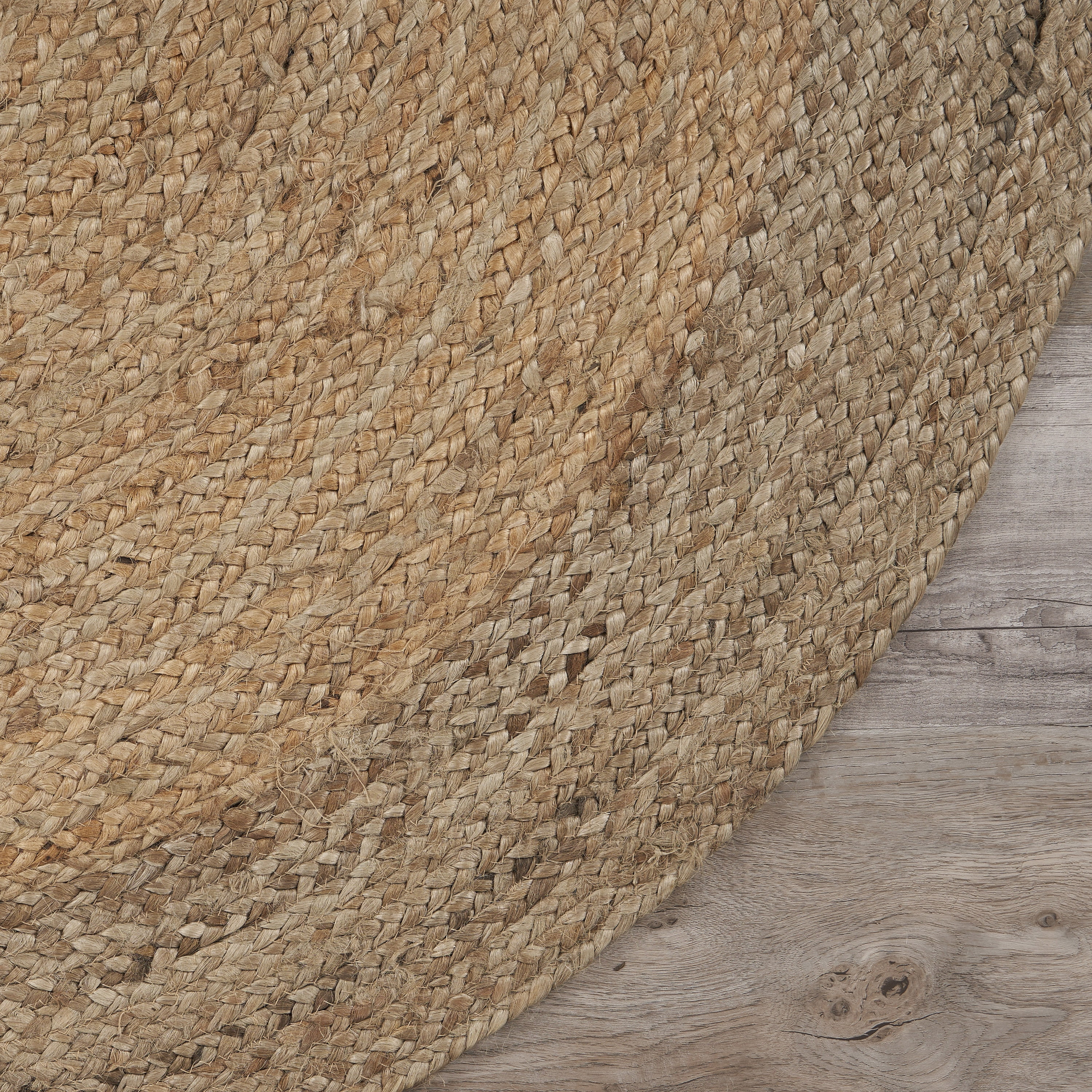 Ox Bay Cora 5' x 7' Natural/Gray Braided Jute Oval Indoor Area Rug