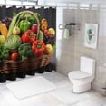 thumbnail image 7 of Creowell Vegetables Fruits Basket Pretty Polyester Bathroom Shower Curtain Set with Hooks, Home Bathtubs Decor, Sustainable Design, Various Sizes 36x72, 7 of 7