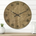 thumbnail image 2 of Designart 'Vintage Old Paper Style' Farmhouse Wood Wall Clock, 2 of 5