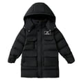thumbnail image 2 of QTBIUQ Boys Padded Coat with Pockets Hooded Zip Quilted Mid-Length Parka Warm Winter, 2 of 8