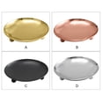 thumbnail image 3 of QualitChoice Candle Holder Round Shape Candlestick Stand Pillar Candles Plate Hotel Rose Gold 1Set, 3 of 6