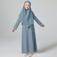 thumbnail image 2 of EHRWE Girls Dresses Long Sleeve Prayer Dress Hijab For Kids Girls Abaya Holiday Clothes, 2 of 3