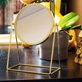 thumbnail image 3 of Makeup Mirror Makeup Mirror Double-Side Vanity Mirror Vintage 360° Rotation Metal Table Mirror Round Cosmetic Mirror Make Up Mirror for Dresser Vanity Table Desk Portable Small Mirror, 3 of 6