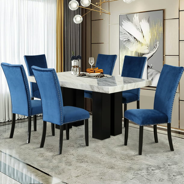 Enyopro 7 Pieces Dining Room Table Set, 20 Inch Seat Height Dining Room Chairs In Nigeria
