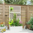 thumbnail image 2 of Outsunny Galvanized Planter Box with Trellis, 35" x 16" x 70", White, 2 of 10