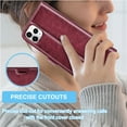 thumbnail image 6 of Takfox Wallet Case for iPhone 11 Pro Max (6.5 inch) 2019 Premium Vegan Leather [RFID Blocking] Luxury ID Cash Credit Card Slots Holder Carrying Pouch Phone Folio Flip Cover [Wine Red], 6 of 7