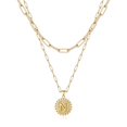 thumbnail image 1 of Collar Ursteel Initial N chapado en oro de 14 quilates con capas de 18 cm, 1 of 7