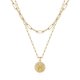thumbnail image 1 of Collar Ursteel Initial N chapado en oro de 14 quilates con capas de 18 cm, 1 of 7