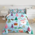 thumbnail image 2 of Homewish Cartoon Santa Claus Bedding Comforter Set for Kids, Kawaii Christmas Tree Twin Comforter Sets, Cute Snowman Reversible Bedding Set, Microfiber Bedroom Decor, 2-Piece, 2 of 8