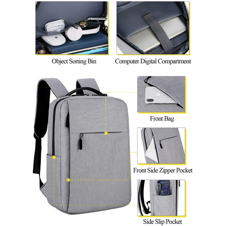 Travel Backpack with USB, Water Resistant Durable College School Backpack  with Anti Theft Pocket for Women & Men, Slim Business Laptop Bag  Lightweight