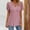 Pink, variant on Sakmal Womens Tops Short Sleeve Black Puff Sleeves V-Neck Solid T-Shirts Plus Size Ladies Shirts