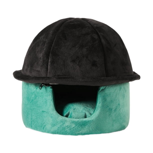 Cama túnel con forma de sombrero para gatos, juguete interactivo para gatos mayores verde