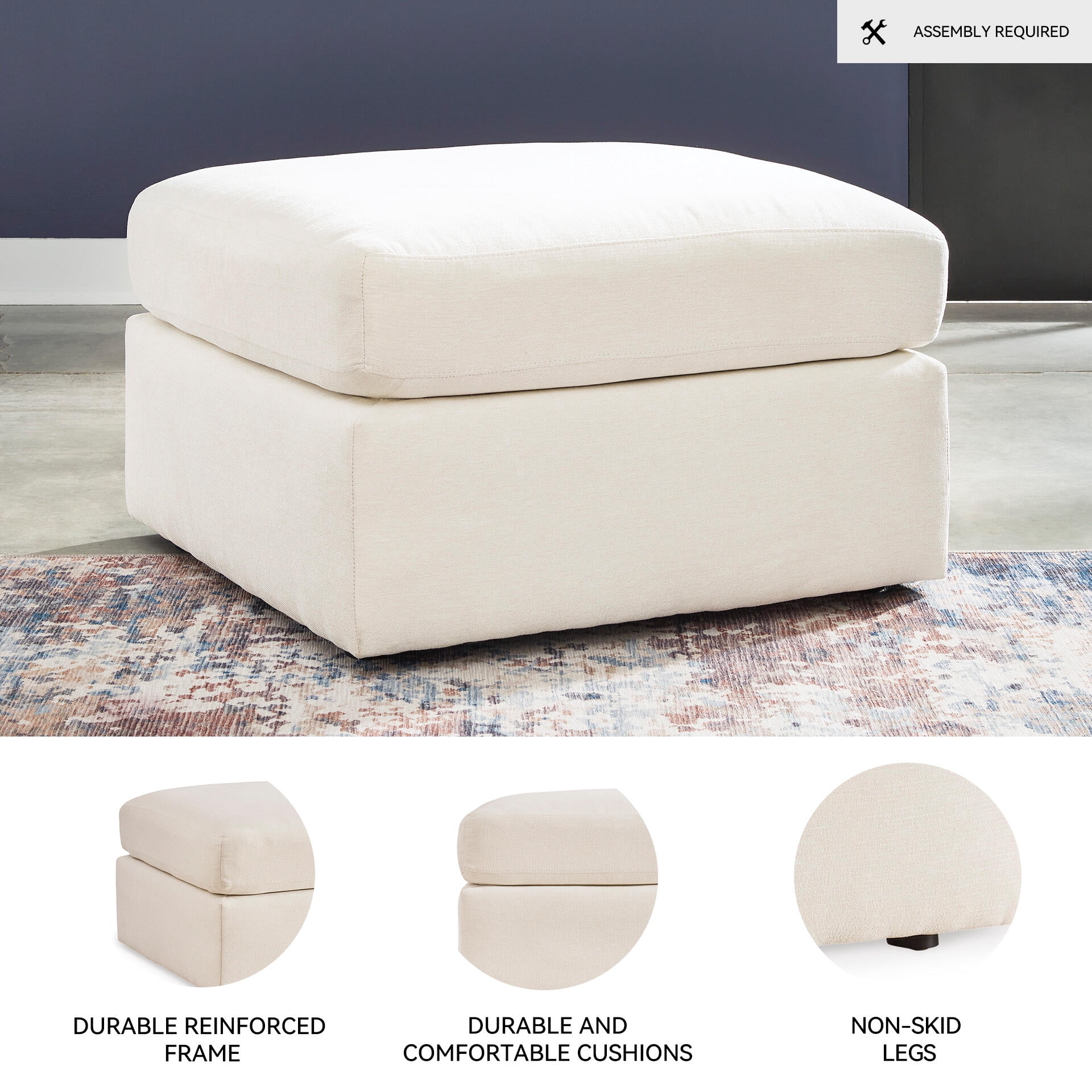 Signature Design by Ashley Modmax Oversized Accent Ottoman - Oyster White Next-Gen Nuvella Performance Fabric