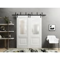 thumbnail image 3 of Slab Barn Door Panel 24 x 96 inches | Lucia 8822 White Silk with Frosted Glass | Sturdy Finished Interior Doors | Pocket Closet Sliding, 3 of 5