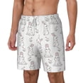 thumbnail image 2 of Uemuo Bunny And Bird Pattern Mens Swim Trunks Quick Dry Board Shorts with Mesh Lining, Stretch Beach Shorts Quick Dry No-Chafing Board Shorts-3X-Large, 2 of 9