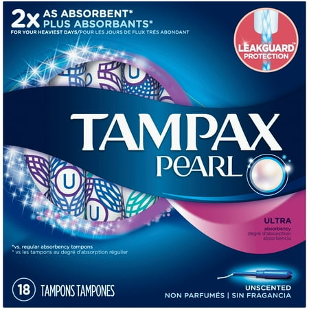 tampax ultra pearl tampons count unscented plastic absorbency