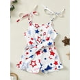 thumbnail image 3 of Suealasg Little Girl 4th of July Cami Jumpsuit 1T 2T 3T 4T 5T 6T Toddler Girls Sleeveless Tie Dye Stars Print Spaghetti Strap Romper Playsuit Kids Girls Summer Independence Clothes, 3 of 9
