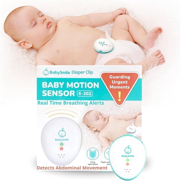 Baby Smile Baby Motion Breathing Monitor ||| Baby Abdominal Movement Monitor ||| Audible Alerts for Quick Alerts ||| Diaper Clip ||| No Bluetooth