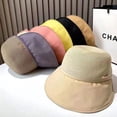 thumbnail image 4 of Wide Brim Fashion Breathable Foldable Sunscreen Sunhat Women Bucket Hat Panama Cap Beach Hat Sunshade Cap BEIGE, 4 of 8