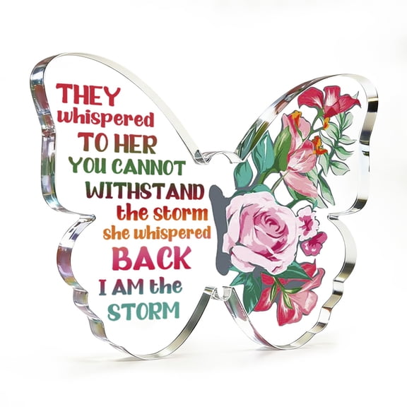 Gifts for Women Inspirational Butterfly Desk Decor - Acrylic Plaque Office Cubicle Accessories, Motivational Gifts for Her, Mom, Sister, Birthday Present