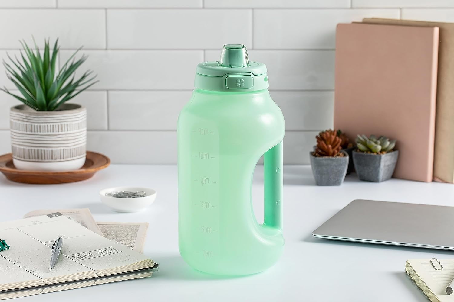 Ello Hydra 64oz Half Gallon Water Jug with Handle with Straw and Leak-Proof Locking, BPA Free Yucca Plastic