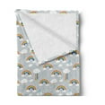thumbnail image 2 of Cartoon Soft Flannel Fleece Throw Blanket, Colorful Cartoon of Clouds Rainbow and Music Notes Interpretation, Cozy Plush for Indoor and Outdoor Use, 50" x 60", Pale Grey and Multicolor, by Ambesonne, 2 of 5