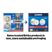 Brinks Keyed Entry Classic Bell Style Doorknob and Deadbolt Combo, Satin Nickel Finish