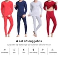 thumbnail image 4 of Jumpingount Ropa interior térmica para hombre, ropa interior elástica para otoño e invierno, hogar, oficina, escuela, dormir al aire libre, Tops cálidos, Camisetas Rojo XXL Jumpingount AP013658-03, 4 of 6