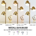 thumbnail image 5 of FINE MAKER 3 light tree shaped floor lamp, living room office high pole lamp,   gold floor lamp, 5 of 13
