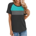 thumbnail image 1 of Offres du Jour Liquidation Iumwxz Tunique T-Shirt Ample Raglan Hauts pour Femmes Imprimé Bloc de Couleur Tunique Manches Courtes Col Rond Hauts pour Dames Offres du Jour Rentrée des Classes, 1 of 5