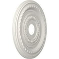 thumbnail image 2 of Ekena Millwork 19"OD x 3 1/2"ID x 1"P Cole Thermoformed PVC Ceiling Medallion (Fits Canopies up to 5 1/8"), UltraCover Satin Blossom White, 2 of 10