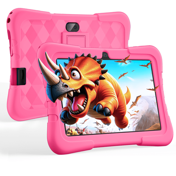T08 Tablette pour Enfants 7 Pouces, Android 12 Tablette, 32 Go ROM 128 Go Extensible, Contrôle Parental, Logiciel Préinstallé pour Enfants, Double Caméra, Tablette d'Apprentissage Android