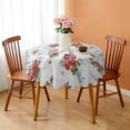 thumbnail image 3 of Round Tablecloth Spring Summer Round 60x60 Inch flower Table Cover for Dinner Party Picnic, 3 of 5
