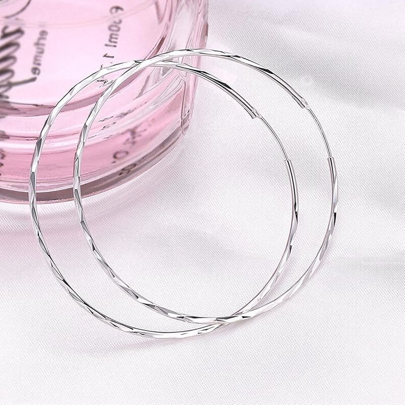 DOLIOX 925 Sterling Silver Circle Endless Hoop Earrings for Women 20 30 40 50 60 70mm