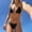 Black, variant on Beach Bikini Two Piece Swimsuit with Flirty Cutouts Summer Resort Swimwear Confidence Blue XL