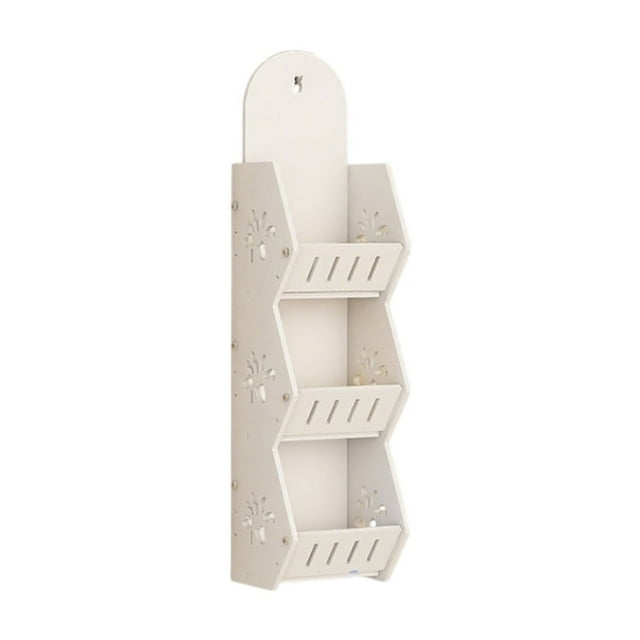Fesfesfes Multi layer Drill Free Shelf Wall Mounted Storage Rack for Living Room Bedroom Bathroom Large Capacity Wall Cabinet Space Saving Design