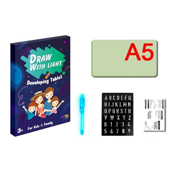 Tablero de dibujo para niños con revestimiento luminiscente Tablero de pintura Juego de herramientas de dibujo educativo A5 Speravity EL3497-01B