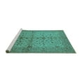 thumbnail image 2 of Ahgly Company Machine Washable Indoor Rectangle Oriental Turquoise Blue Industrial Area Rugs, 5' x 8', 2 of 4