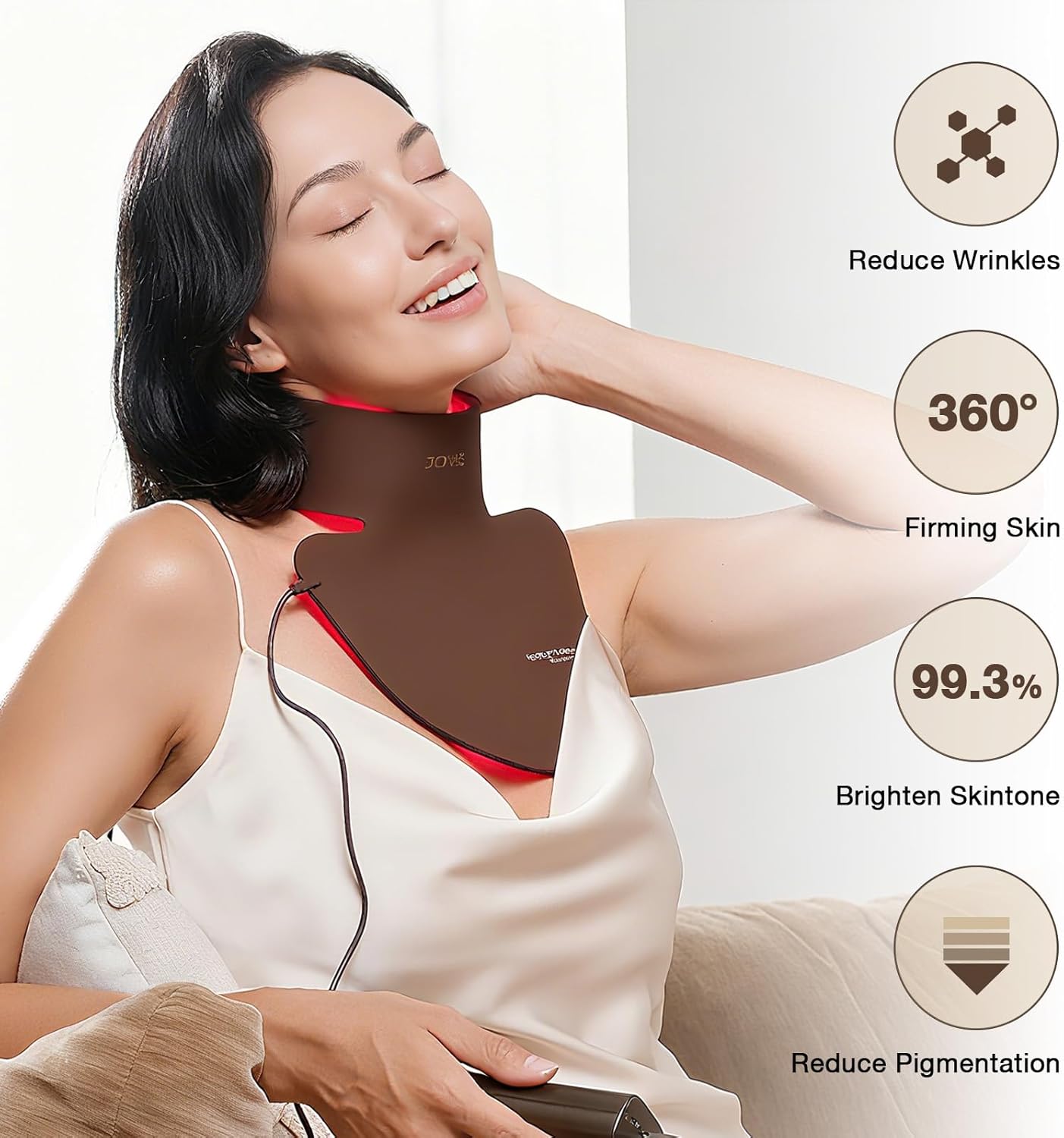JOVS Red Light Therapy Neck Mask, Flexible & Wireless Design for Neck Care at Home