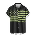 thumbnail image 4 of Jinhomg Mens Stars And Stripes Shirt Big And Tall Short Sleeve Button Down Shirts Casual Comfy American Flag Print Beach Tops Summer Vacation Outfit Black M, 4 of 7