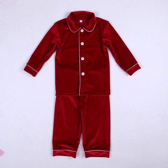 Conjuntos a juego de Navidad para la familia, ropa para niños y niñas, pijamas de terciopelo rojo, conjunto de pijama verde, blanco crema, ropa de dormir 2023