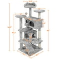 SmileMart 54.5" Double Condo Cat Tree with Scratching Post Tower, Light